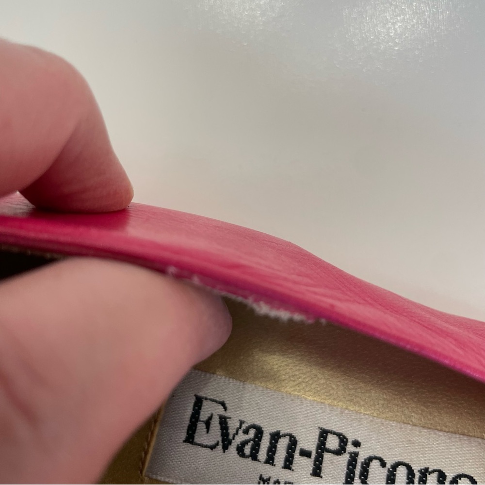 Evan Picone VTG Leather Cap Toe Pink Ballet Flats Womens 8 Fairy Old Money - Picture 11 of 13